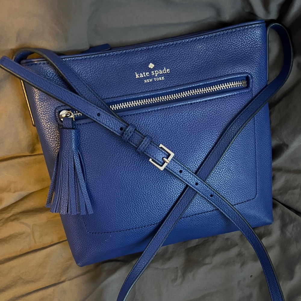 Kate Spade Chester Street Dessi Crossbody in Blue Pebbled Leather